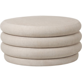 Upholstered Storage Ottoman - Cream